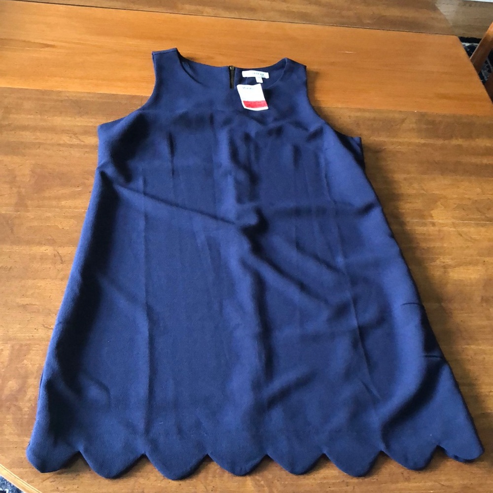 Monteau blue dress with scallop hem